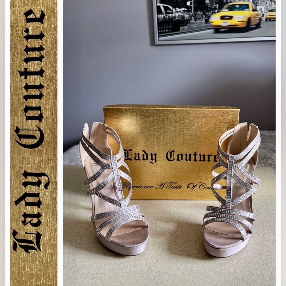 Lady Couture Winner Champagne Satin Heels